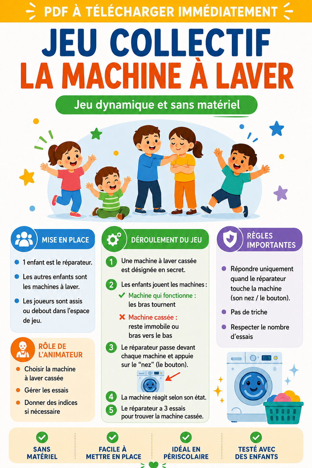 Jeux sans matériels 3 à 8 ans